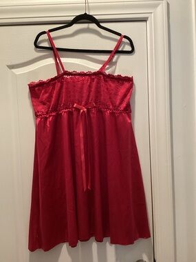 Red Satin Lace Babydoll Chemise Intimates